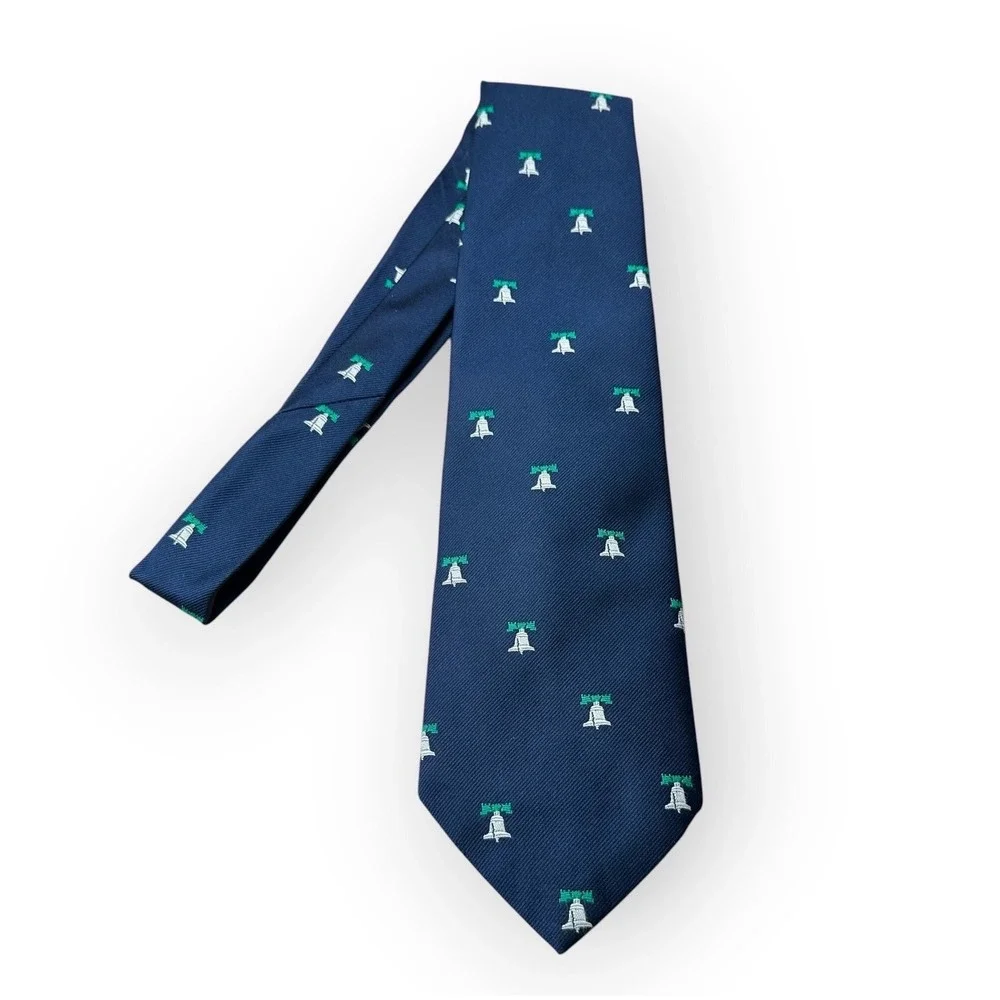 Crested Clubs by Blanford Navy Blue Liberty Bell Embroidered Tie WPL 3112